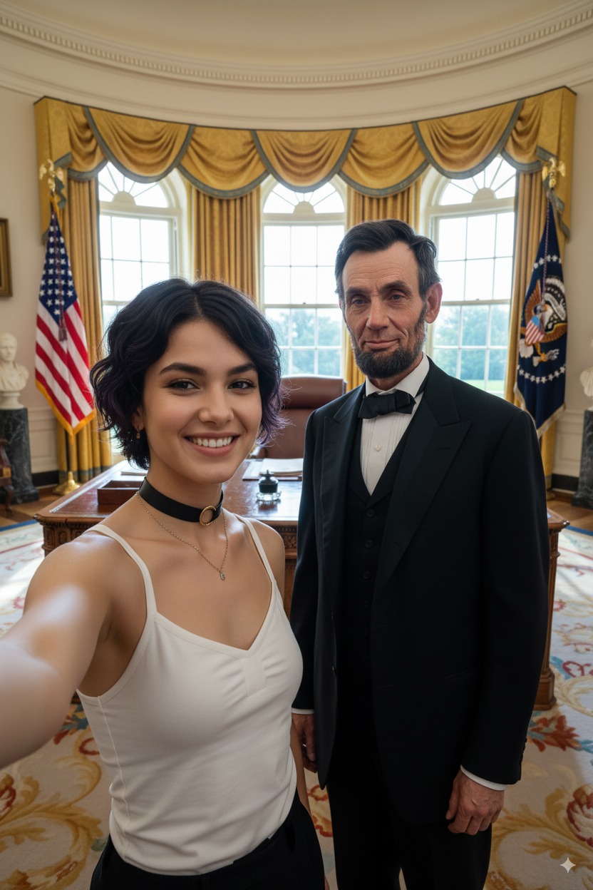 Celebrity Selfie reference example - AI generation template for NanoBanana Nano-Banana-Edit model